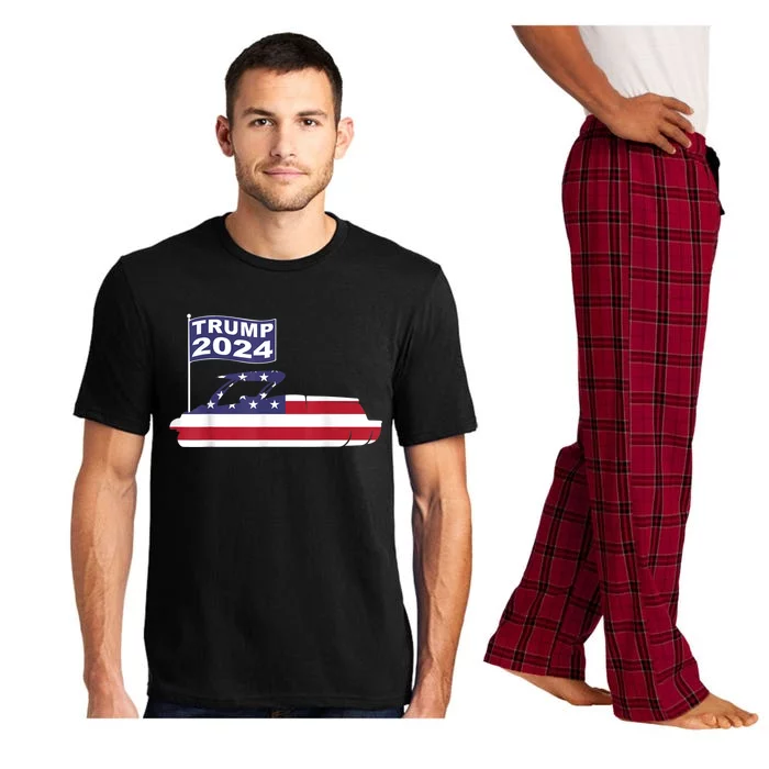 Pontoons For Trump 2024 Pontoon Boat Owner Support For Trump Pajama Set