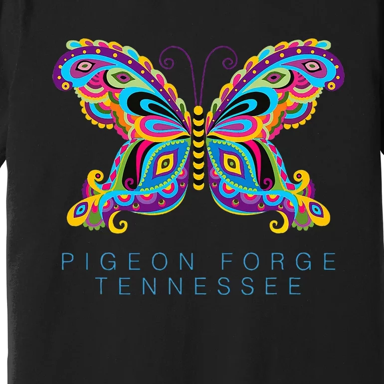 Pigeon Forge Tennessee Souvenir Butterfly Graphic Premium T-Shirt