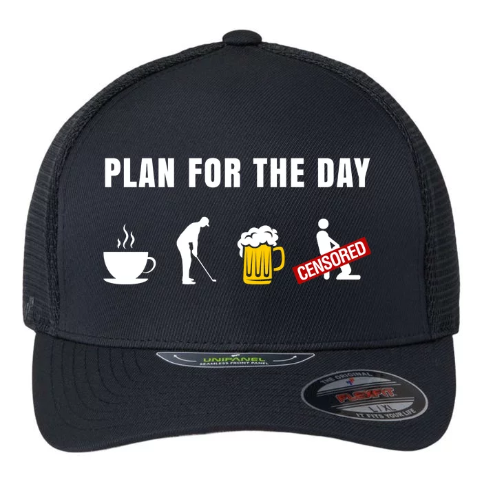 Plan For The Day Funny Husband Flexfit Unipanel Trucker Cap