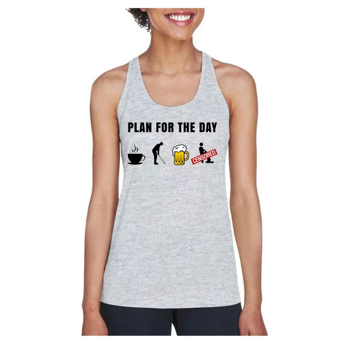 Plan For The Day Funny Husband Women's Racerback Tank