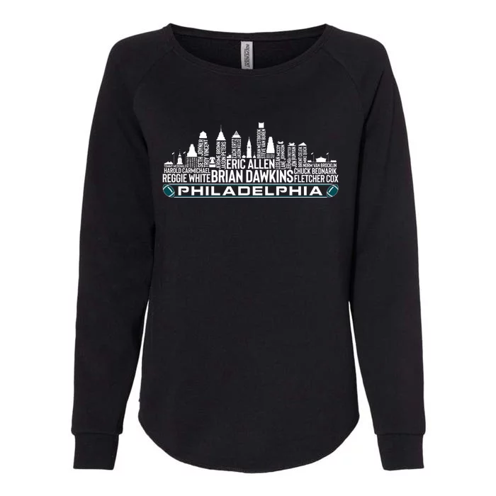 Philadelphia Football Team All Time Legends Womens California Wash Sweatshirt