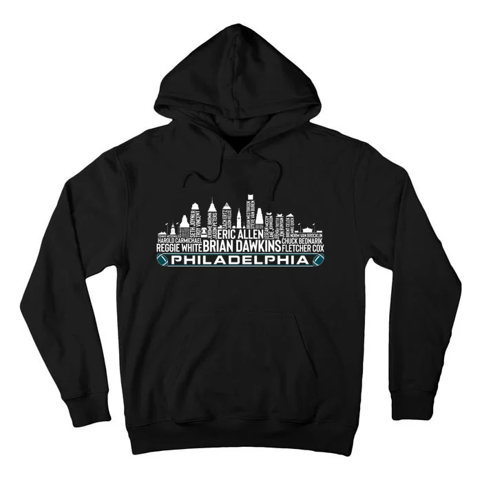 Philadelphia Football Team All Time Legends Tall Hoodie