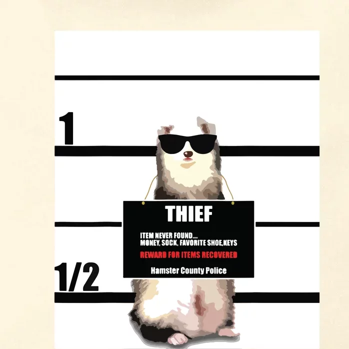 Pet Ferret Tee Funny Ferret Thief Mugshot Zip Tote Bag