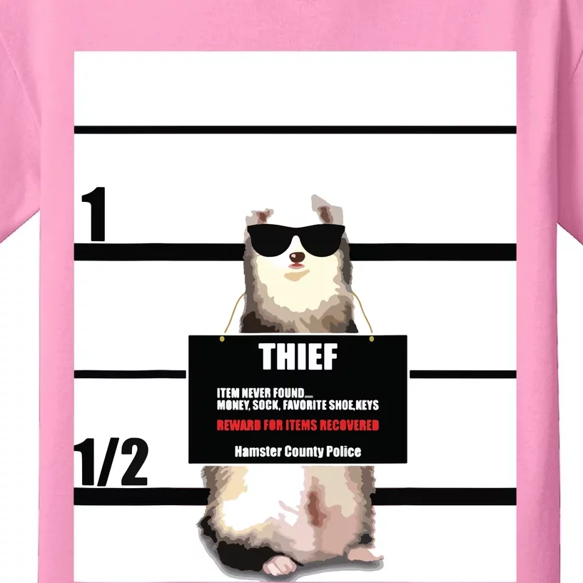 Pet Ferret Tee Funny Ferret Thief Mugshot Kids T-Shirt