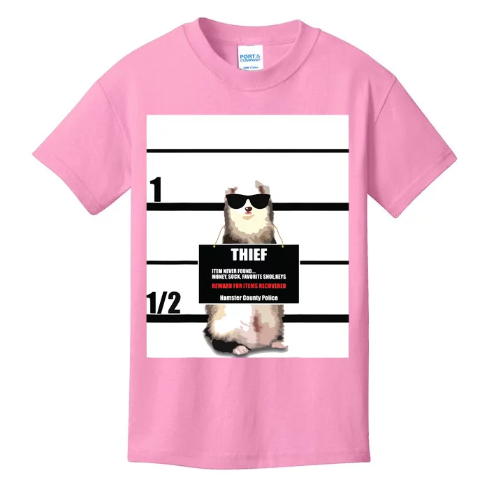 Pet Ferret Tee Funny Ferret Thief Mugshot Kids T-Shirt