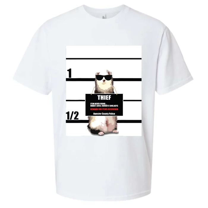 Pet Ferret Tee Funny Ferret Thief Mugshot Sueded Cloud Jersey T-Shirt