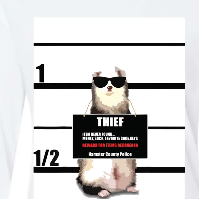 Pet Ferret Tee Funny Ferret Thief Mugshot Womens Cotton Relaxed Long Sleeve T-Shirt