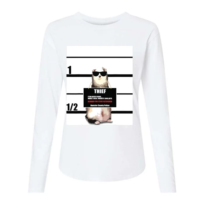 Pet Ferret Tee Funny Ferret Thief Mugshot Womens Cotton Relaxed Long Sleeve T-Shirt