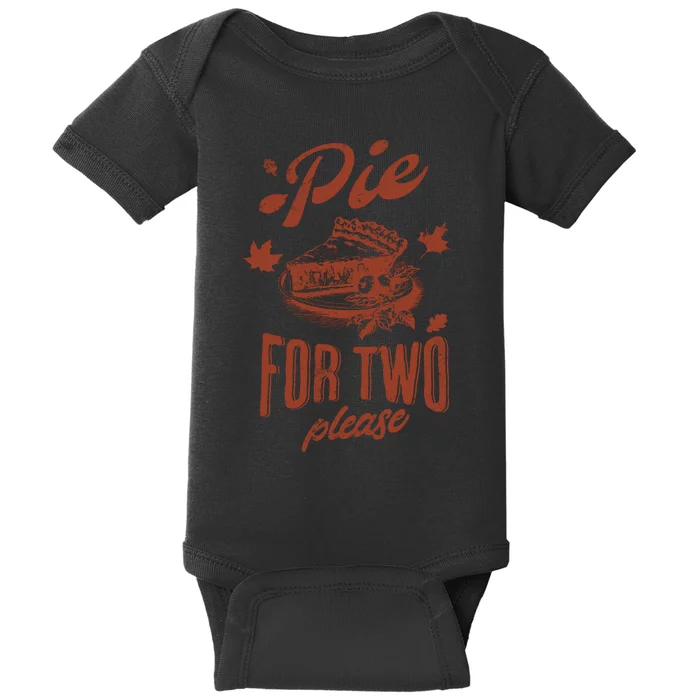 Pie For Two Thanksgiving Pregnancy Announcement Baby Bodysuit