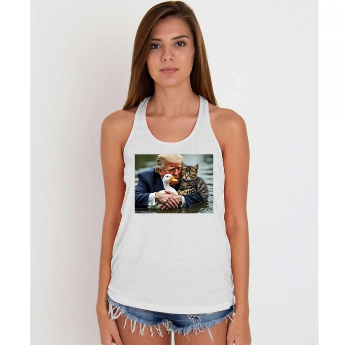 Pets For Trump Protect Our Pets Save Our Pets Women's Knotted Racerback Tank