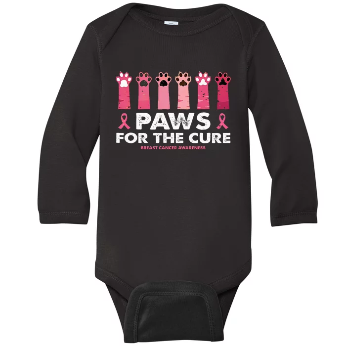 Paws For The C.U.R.E. Breast Cancer Awareness Baby Long Sleeve Bodysuit