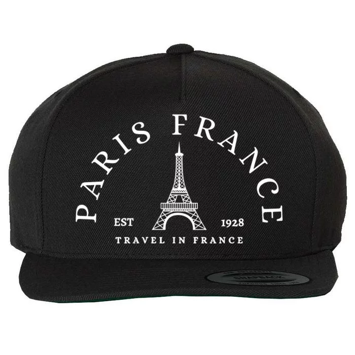 Paris France Travel To France Eiffel Tower Wool Snapback Cap