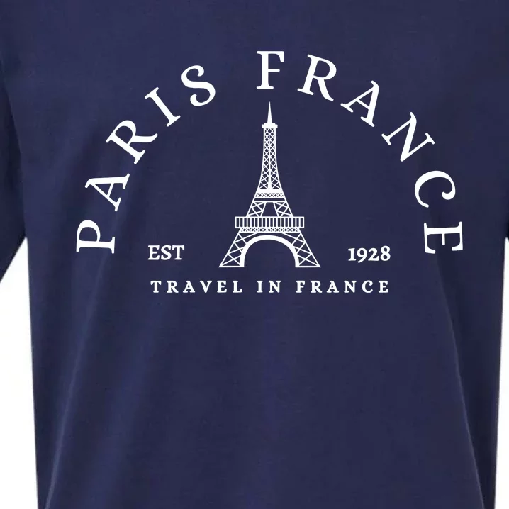 Paris France Travel To France Eiffel Tower Sueded Cloud Jersey T-Shirt