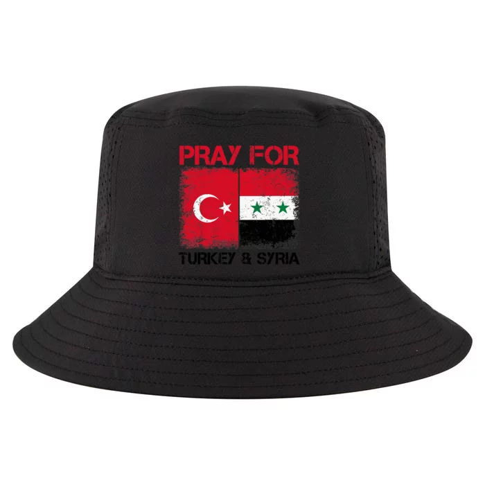 Pray For Turkey & Syria Flag Protect Turkey Syria Earthquake Cool Comfort Performance Bucket Hat