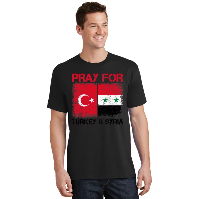 Pray For Turkey & Syria Flag Protect Turkey Syria Earthquake T-Shirt