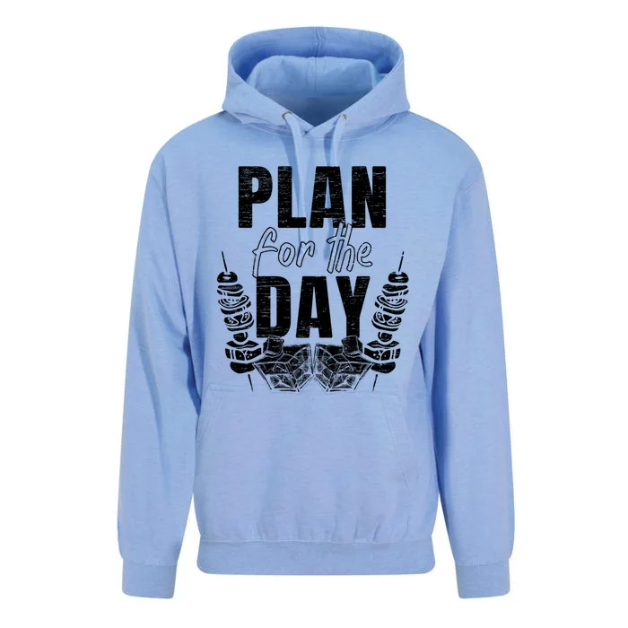 Plan For The Day Whiskey And Bbq Bourbon Barbecue Gift Unisex Surf Hoodie