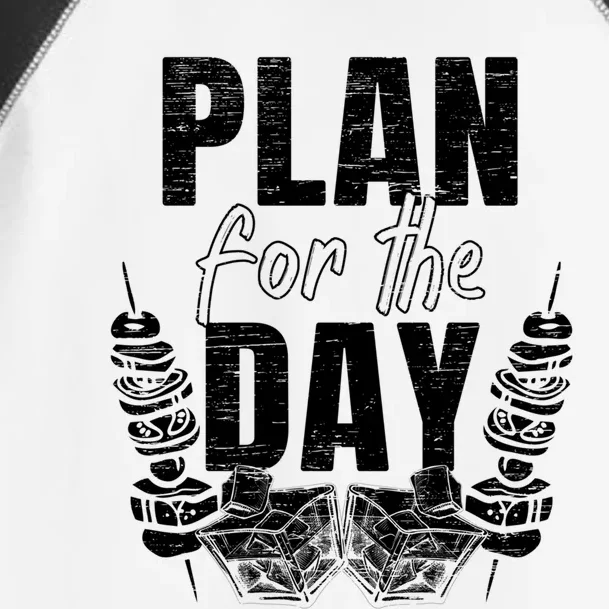 Plan For The Day Whiskey And Bbq Bourbon Barbecue Gift Toddler Fine Jersey T-Shirt