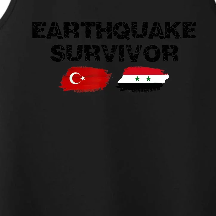 Pray For Turkey & Syria Flag Earthquake In Turkey Syria Performance Tank