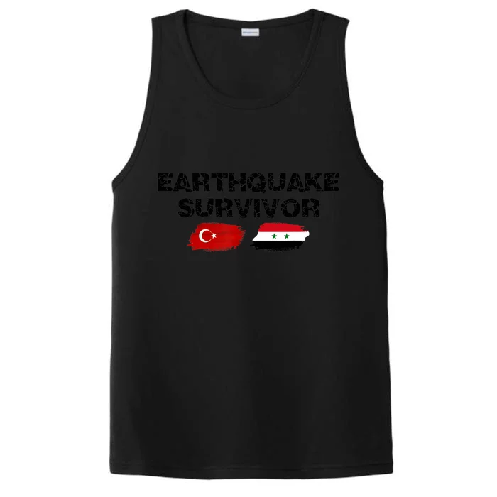 Pray For Turkey & Syria Flag Earthquake In Turkey Syria Performance Tank