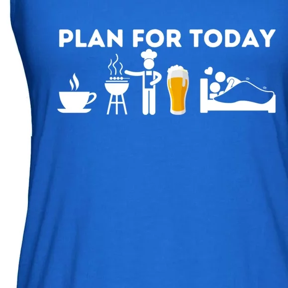 Plan For Today Gift Funny Bbq Smoker Barbecue Grilling Gift Ladies Essential Flowy Tank