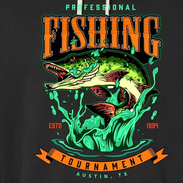 Professional Fishing Tournament Austin Texas 1994 Garment-Dyed Fleece Hoodie