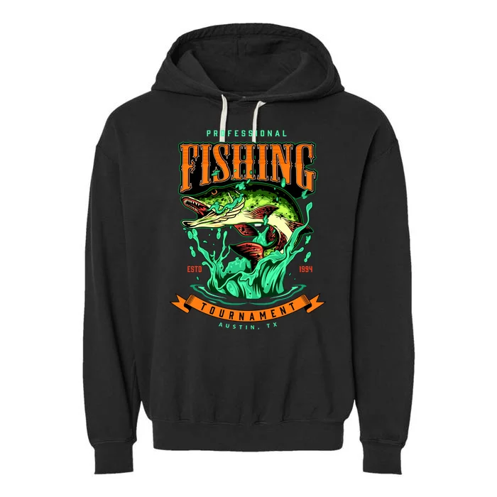 Professional Fishing Tournament Austin Texas 1994 Garment-Dyed Fleece Hoodie