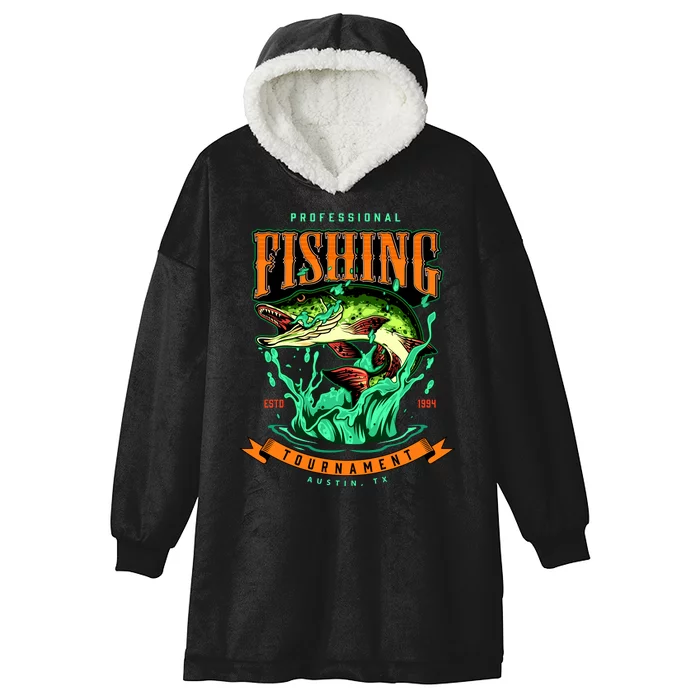 Professional Fishing Tournament Austin Texas 1994 Hooded Wearable Blanket