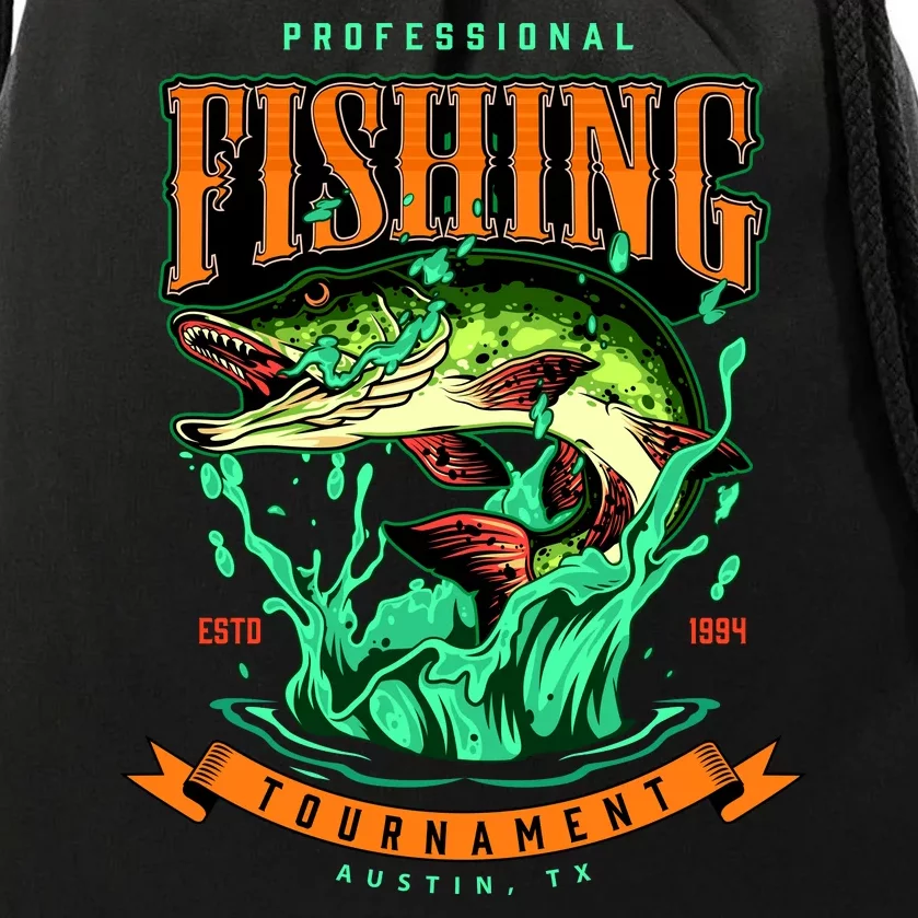 Professional Fishing Tournament Austin Texas 1994 Drawstring Bag