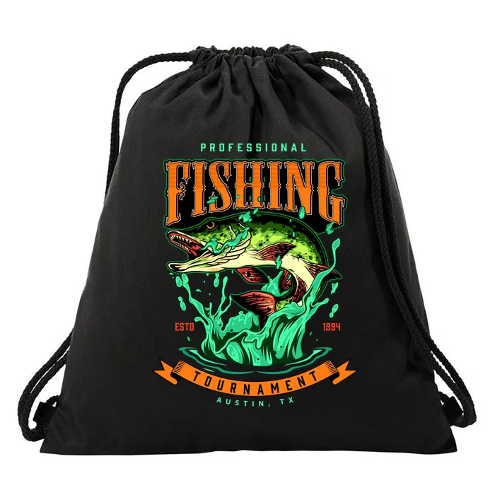 Professional Fishing Tournament Austin Texas 1994 Drawstring Bag