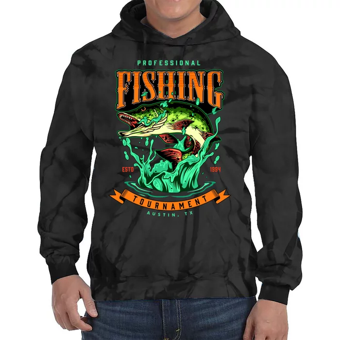 Professional Fishing Tournament Austin Texas 1994 Tie Dye Hoodie