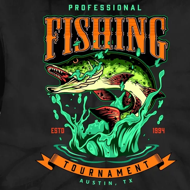 Professional Fishing Tournament Austin Texas 1994 Tie Dye Hoodie