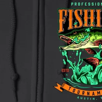 Professional Fishing Tournament Austin Texas 1994 Full Zip Hoodie