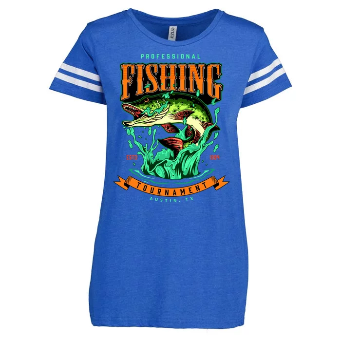 Professional Fishing Tournament Austin Texas 1994 Enza Ladies Jersey Football T-Shirt