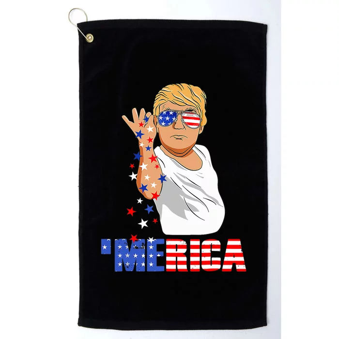 Patriotic Funny Trump Salt Merica Freedom 4th of July Platinum Collection Golf Towel