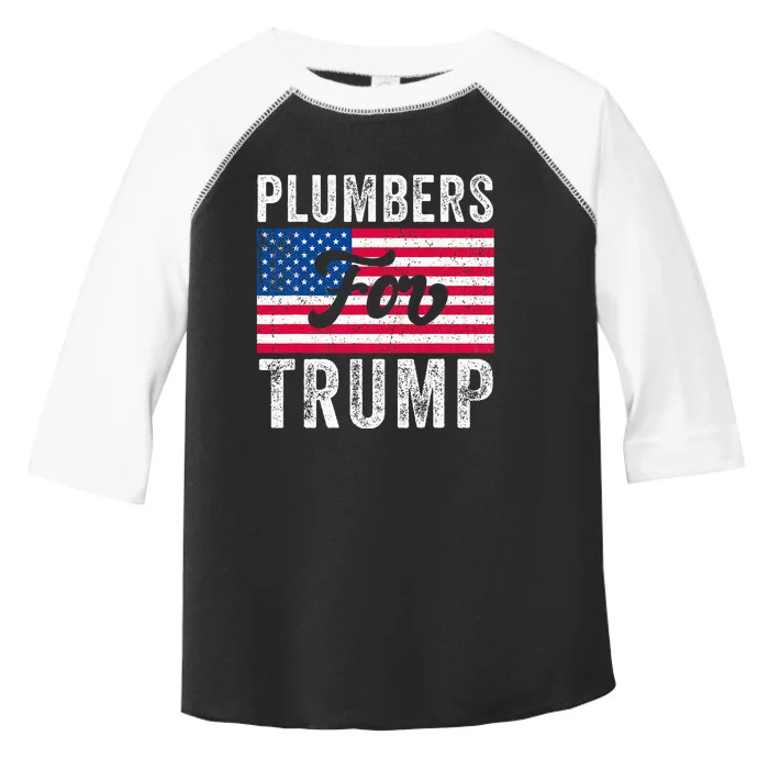 Plumbers For Trump Usa Flag 2024 Election Toddler Fine Jersey T-Shirt