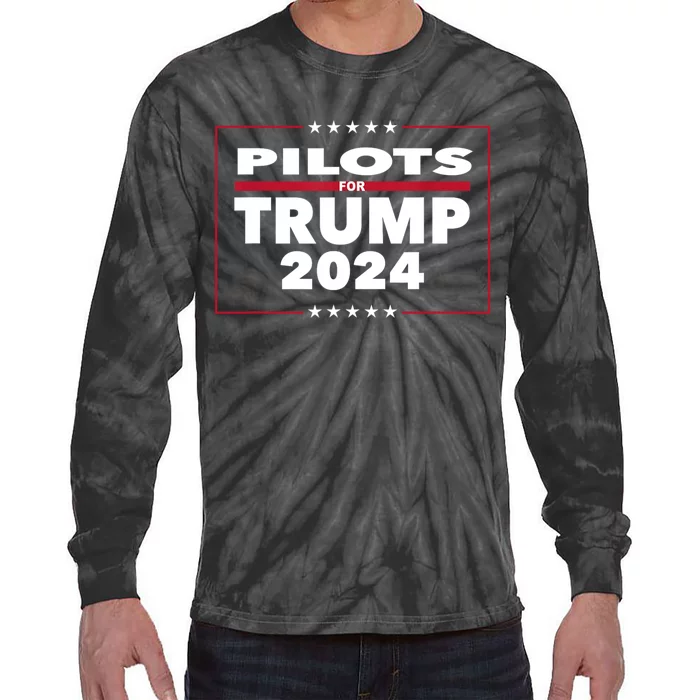 Pilots For Trump 2024 President Republican Pilots Tie-Dye Long Sleeve Shirt