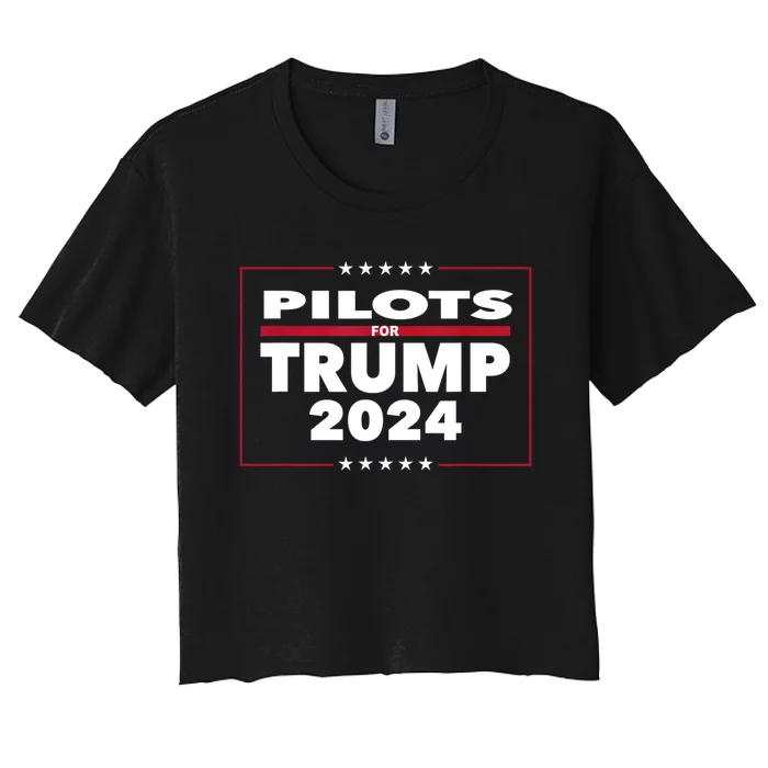 Pilots For Trump 2024 President Republican Pilots Women's Crop Top Tee