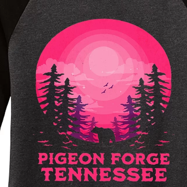 Pigeon Forge Tennessee Bear Nature Outdoors Women's Tri-Blend 3/4-Sleeve Raglan Shirt