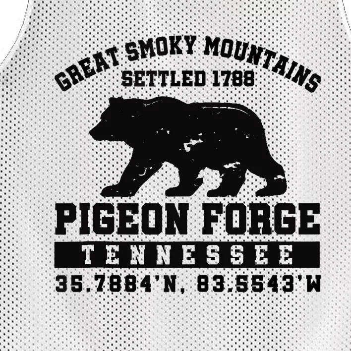 Pigeon Forge Tennessee Bear Great Smoky Mountains Mesh Reversible Basketball Jersey Tank