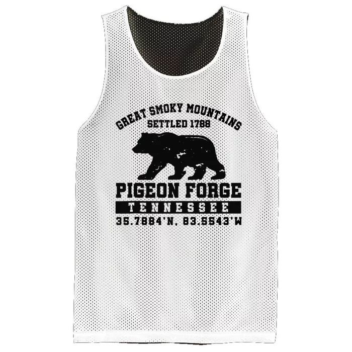 Pigeon Forge Tennessee Bear Great Smoky Mountains Mesh Reversible Basketball Jersey Tank