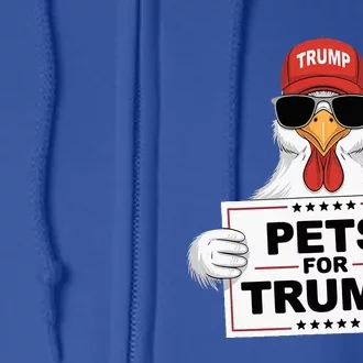 Pets For Trump 2024 Chickens Support Donald Trump Full Zip Hoodie