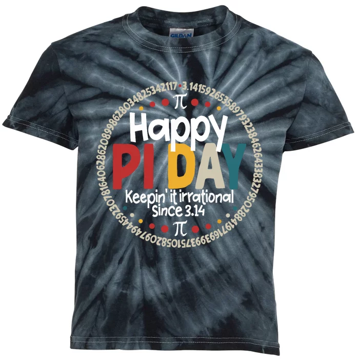 Pi For Teacher Vintage 314 Pi Digits Happy Pi Day Kids Tie-Dye T-Shirt