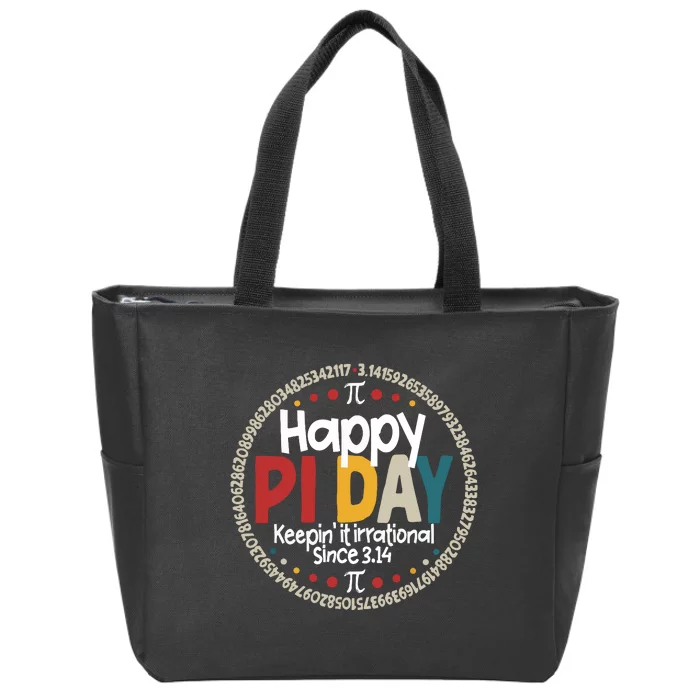 Pi For Teacher Vintage 314 Pi Digits Happy Pi Day Zip Tote Bag