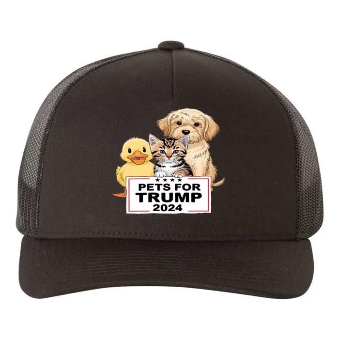 Pets For Trump Duck Cat Dog Donald Trump 2024 Yupoong Adult 5-Panel Trucker Hat