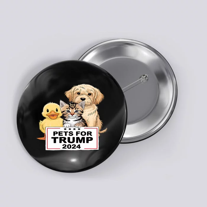 Pets For Trump Duck Cat Dog Donald Trump 2024 Button