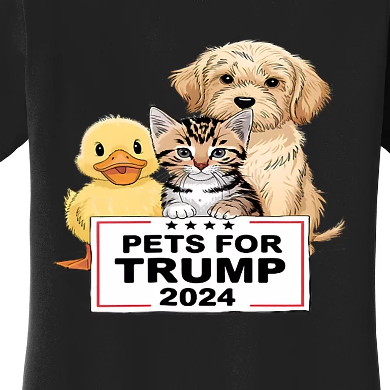 Pets For Trump Duck Cat Dog Donald Trump 2024 Women's T-Shirt