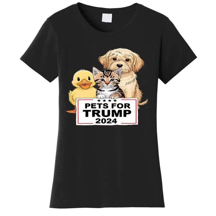 Pets For Trump Duck Cat Dog Donald Trump 2024 Women's T-Shirt