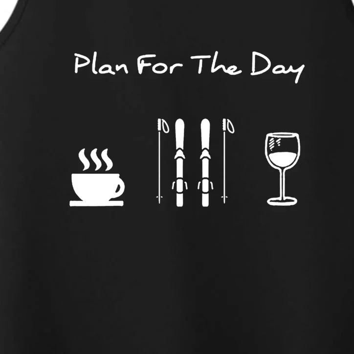 Plan For The Day Ski Heartbeat Skier Skiing Gift For Skier Performance Tank