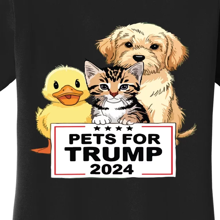 Pets For Trump Duck Cat Dog Donald Trump 2024 Women's T-Shirt