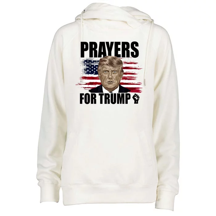 Prayers For Trump 2024 Usa Election Womens Funnel Neck Pullover Hood